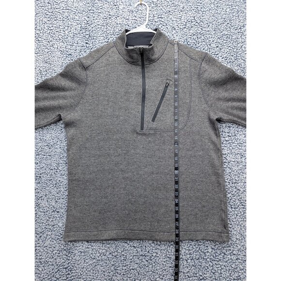 Toad & Co Outbound 1/4 Zip Sweater Mens LG Wool Blend Outdoor Hiking Golf Gray - Picture 8 of 11